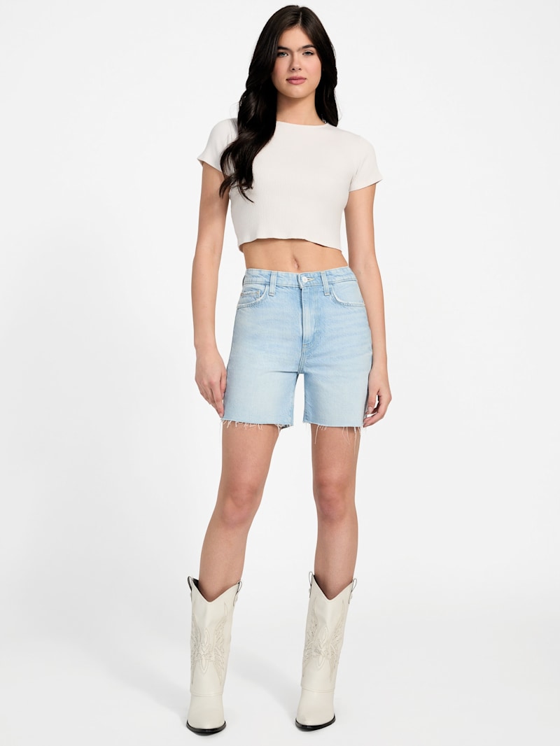 【GUESS ゲス】レディース Bleached Denim ショートパンツ Clarissa Tweed Short ショートパンツ レディース | GUESS(ゲス