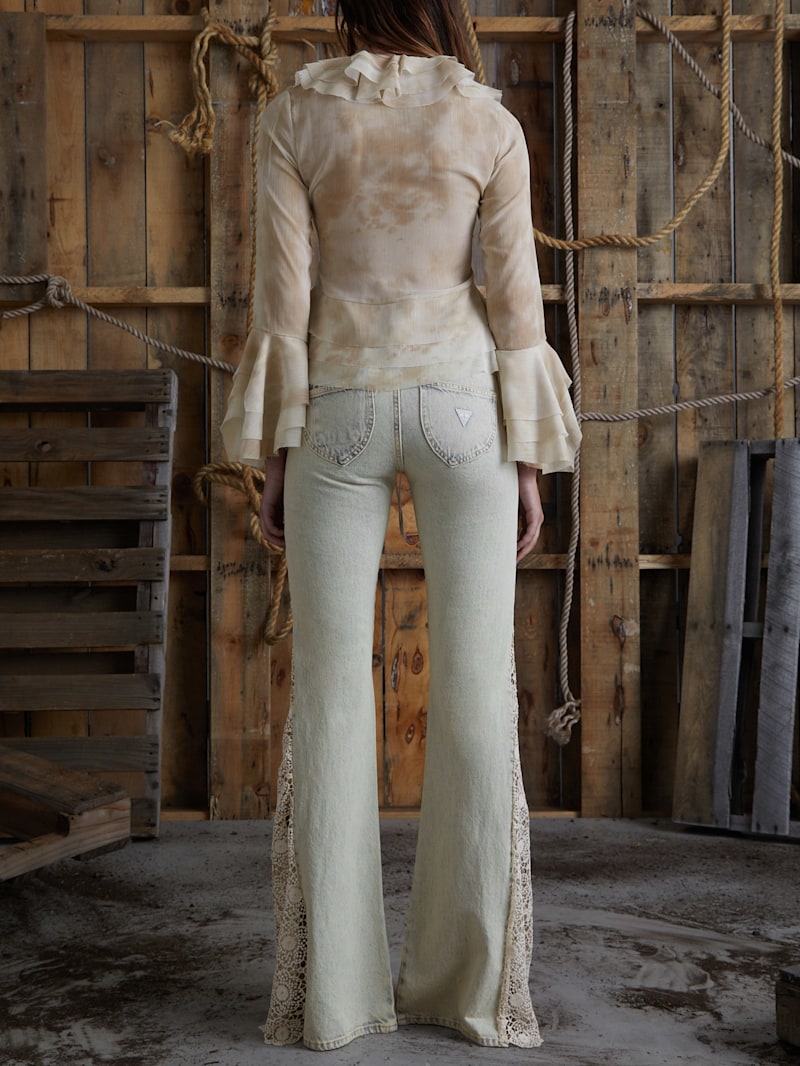 パンツ vintage goa lace up design flare denim Vintage Goa Lace-Up Design Flare Denim