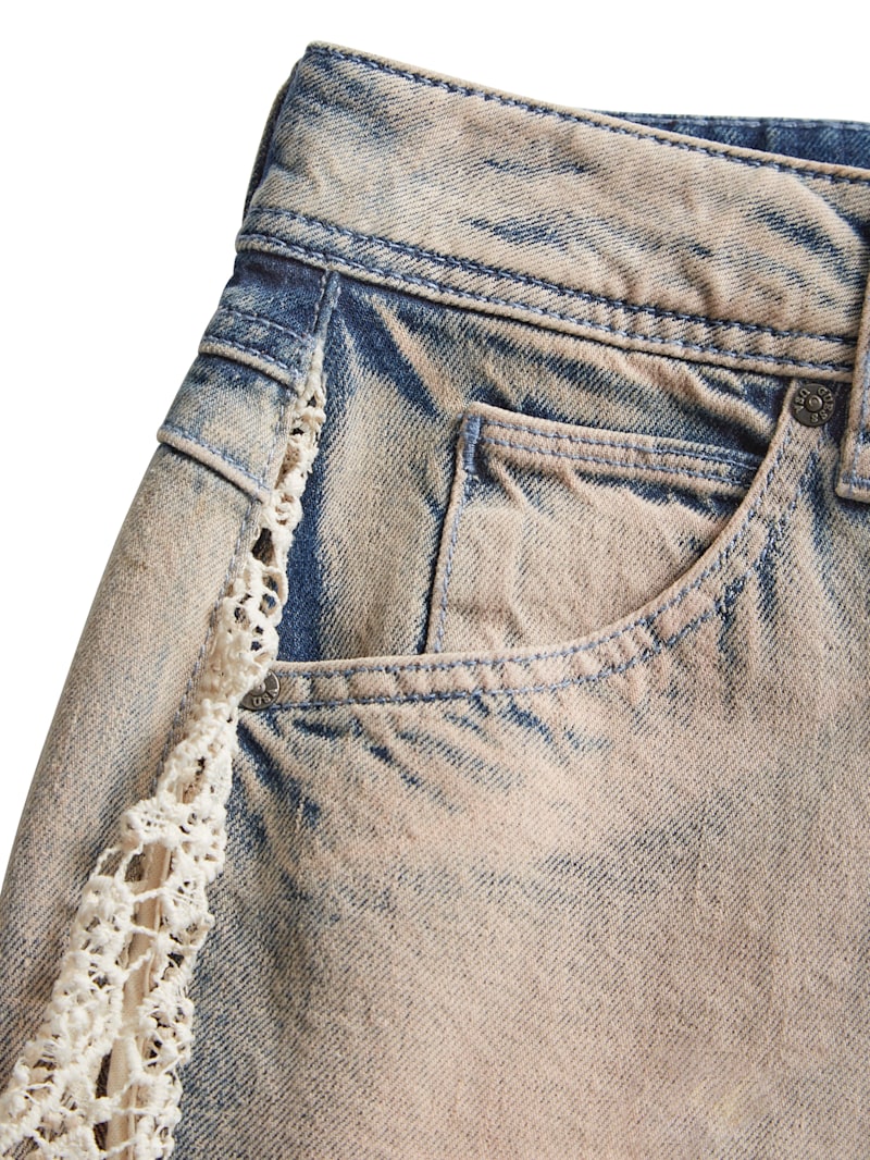 lace denim flare pants | GUESS