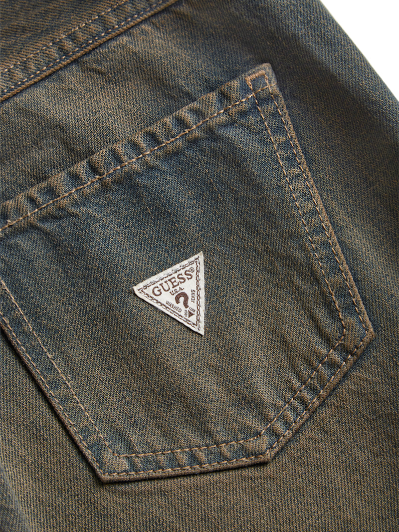 ★ DIAGONAL★ GRUNGE CUTTING DENIM PANTS ivory DA231PT06IV Donloise Fairy Grunge Star Embroidery Patchwork Jeans Y2K