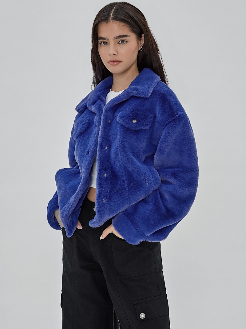 GUESS Originals Oversized Fur Jacket | GUESS