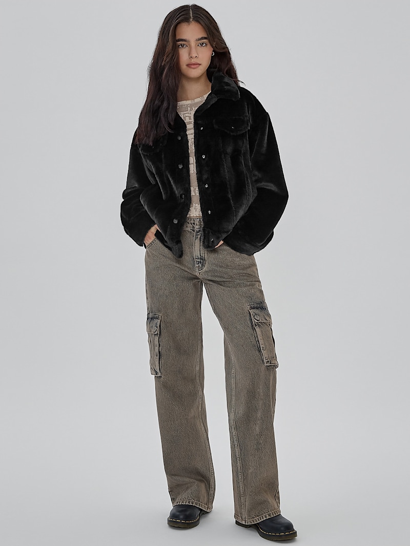ジャケット・アウター CARLA fluffy jacket BOMBER JACKET IN NEW ECO FUR in Chantilly for Kids | Herno®