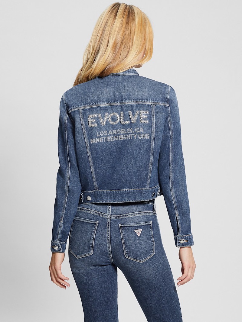 Eco Delya Butterfly Denim Jacket | GUESS Canada