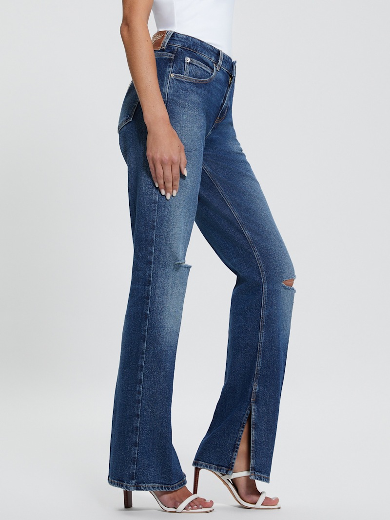 Eco Paulette Flare Split Denim Pants | GUESS