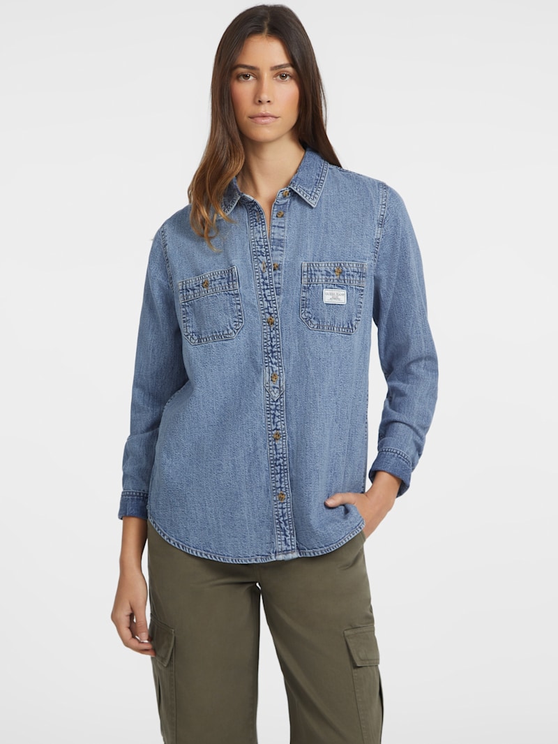 Classic Long-Sleeve Denim Shirt | GUESS Jeans
