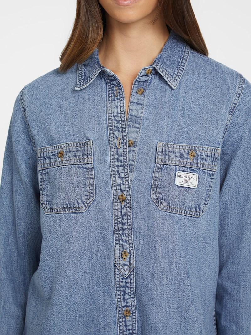 Classic Long-Sleeve Denim Shirt | GUESS Jeans