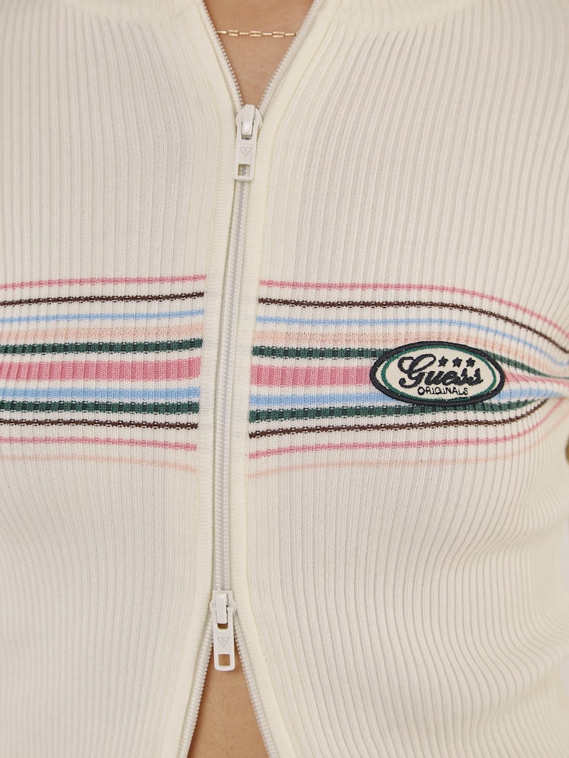 ニット セーター GUESS Originals Bar Stripe Full Zip ニット レディース GUESS Originals Bar Stripe Full Zip ニット | GUESS(ゲス