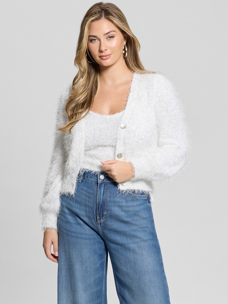 Emiko Eyelash Crop Cardigan | GUESS