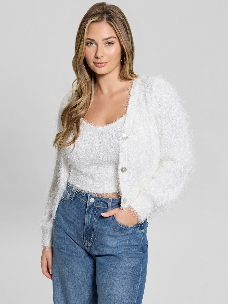 Emiko Eyelash Crop Cardigan | GUESS