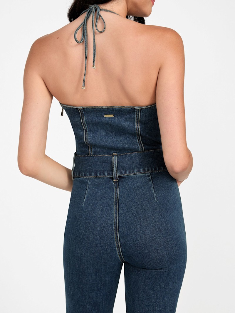 Eco Rebel Halter Denim Jumpsuit | GUESS