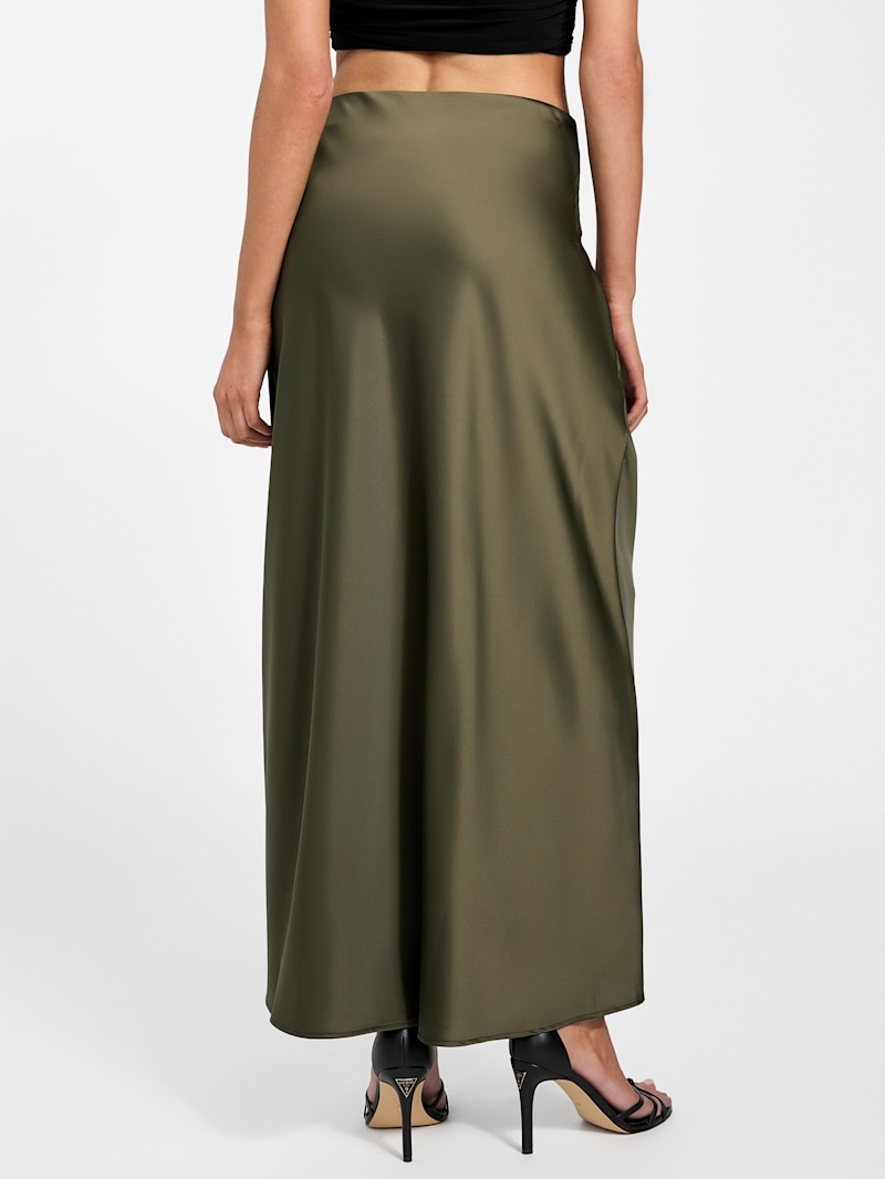 Eco Ana Satin Wrap Skirt | GUESS