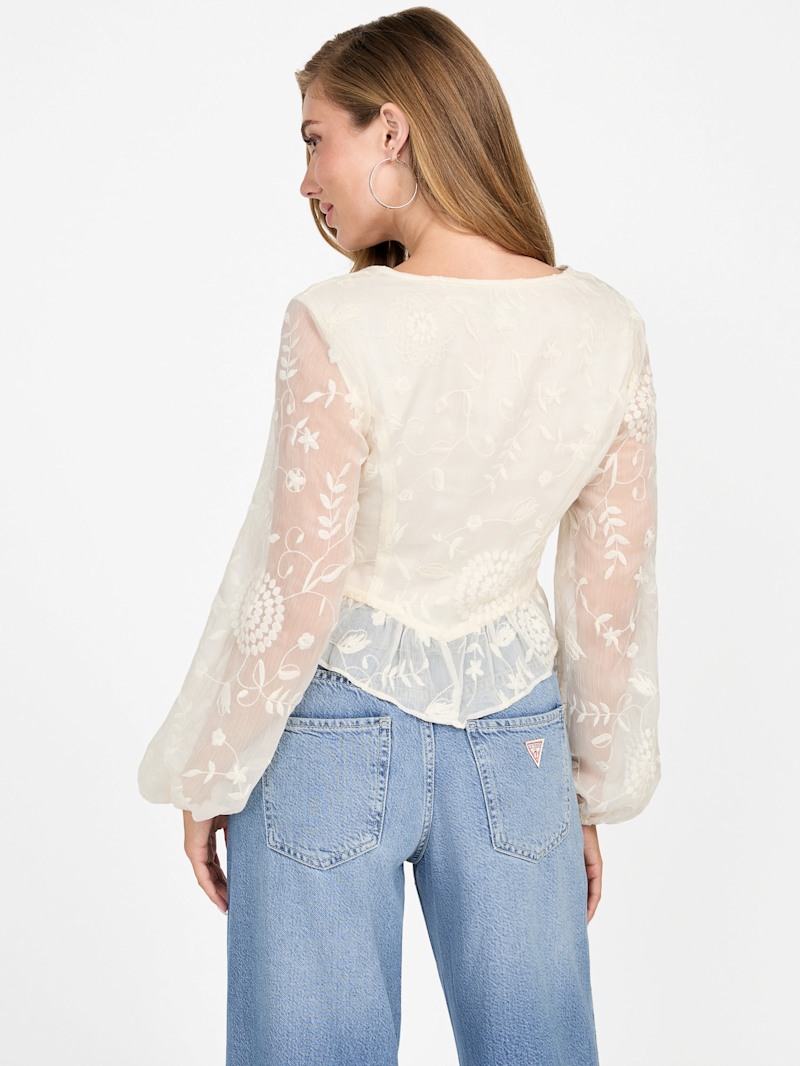 ゲス GUESS LS Seiah Tie Front Top （FBCP） Seiah Tie-Front Top | GUESS