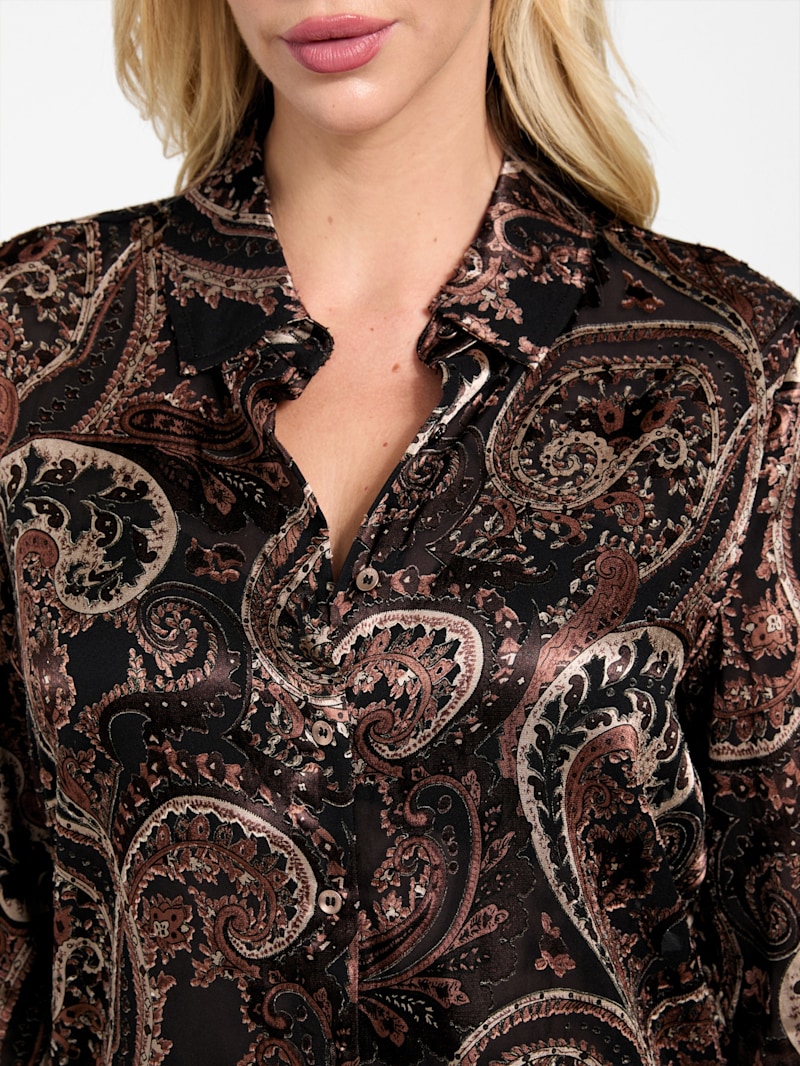 Clarisse Paisley Burnout Oversized Shirt | GUESS