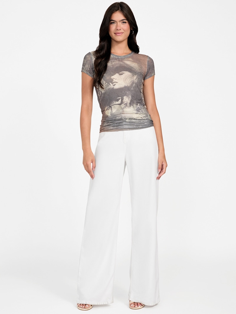 Nostalgia Rhinestone Burnout Tee | GUESS