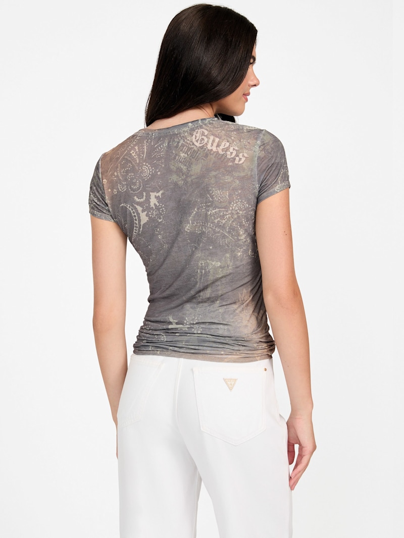 Nostalgia Rhinestone Burnout Tee | GUESS