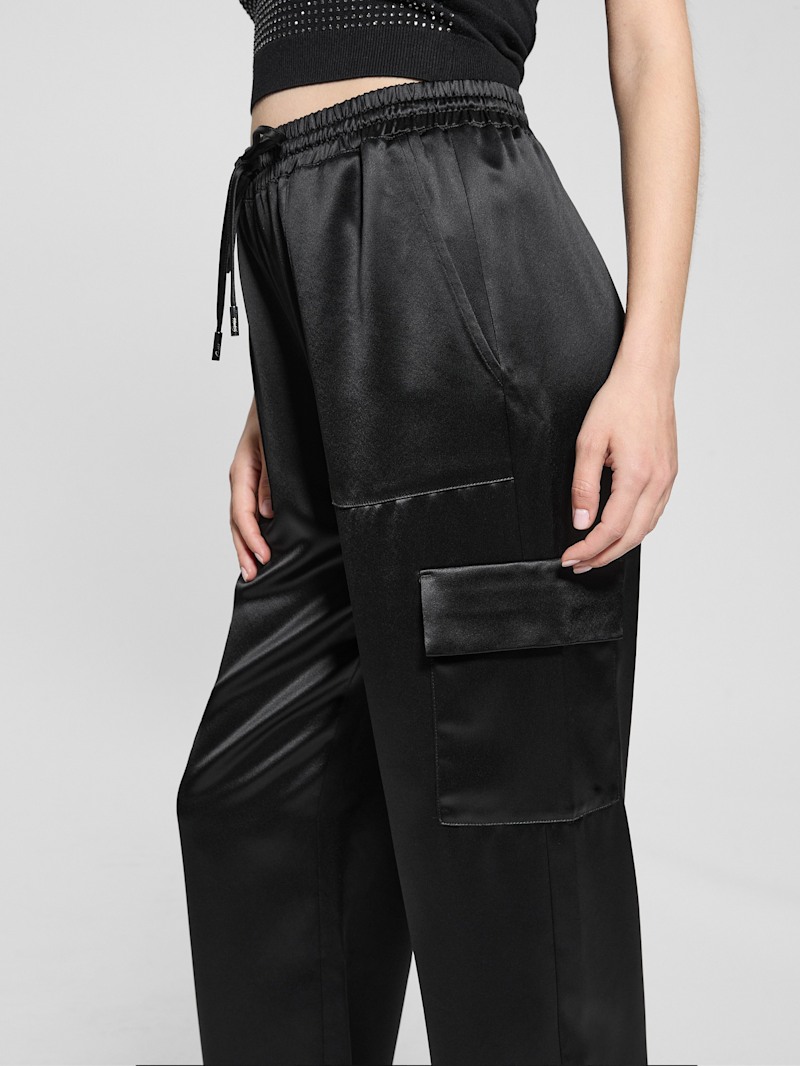 Marzia Drawstring Satin Joggers | GUESS