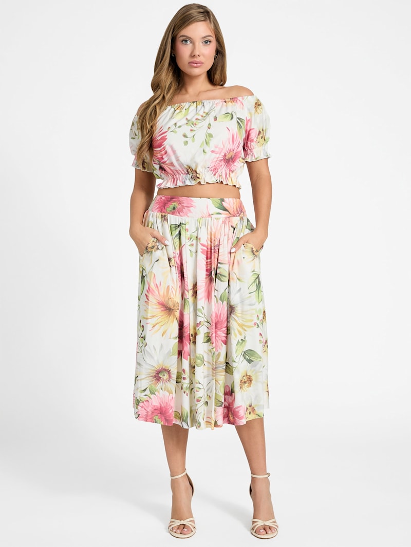 Eco Elodie Floral Midi Skirt | GUESS