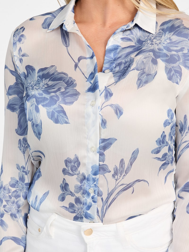 【WOOHWA】CLO CHIFFON SK Eco Chiffon Clouis Shirt