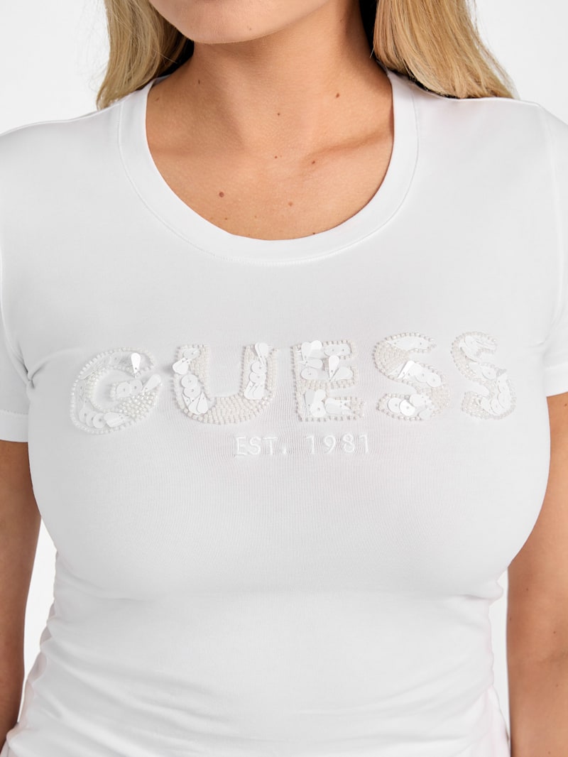 Tシャツ・カットソー GOLDEN  Women Tops GWP01874P00189111421 White Cotton jersey T-shirt with Interlocking G in white | GUCCI® US