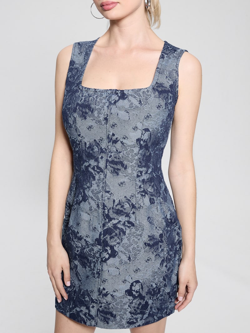 Eden Jacquard Denim Dress | GUESS