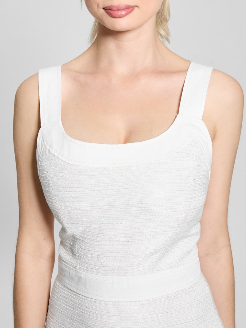 Elsie Tweed and Denim Dress | GUESS