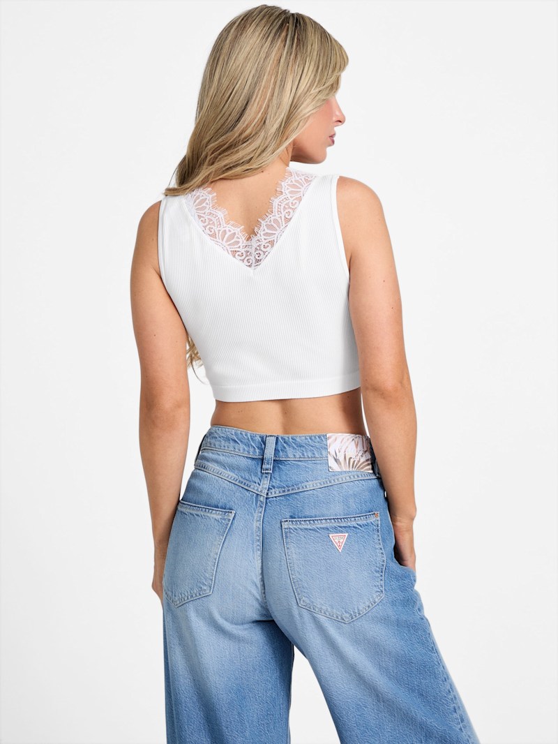Raquel Lace-Trim Seamless Crop Top | GUESS