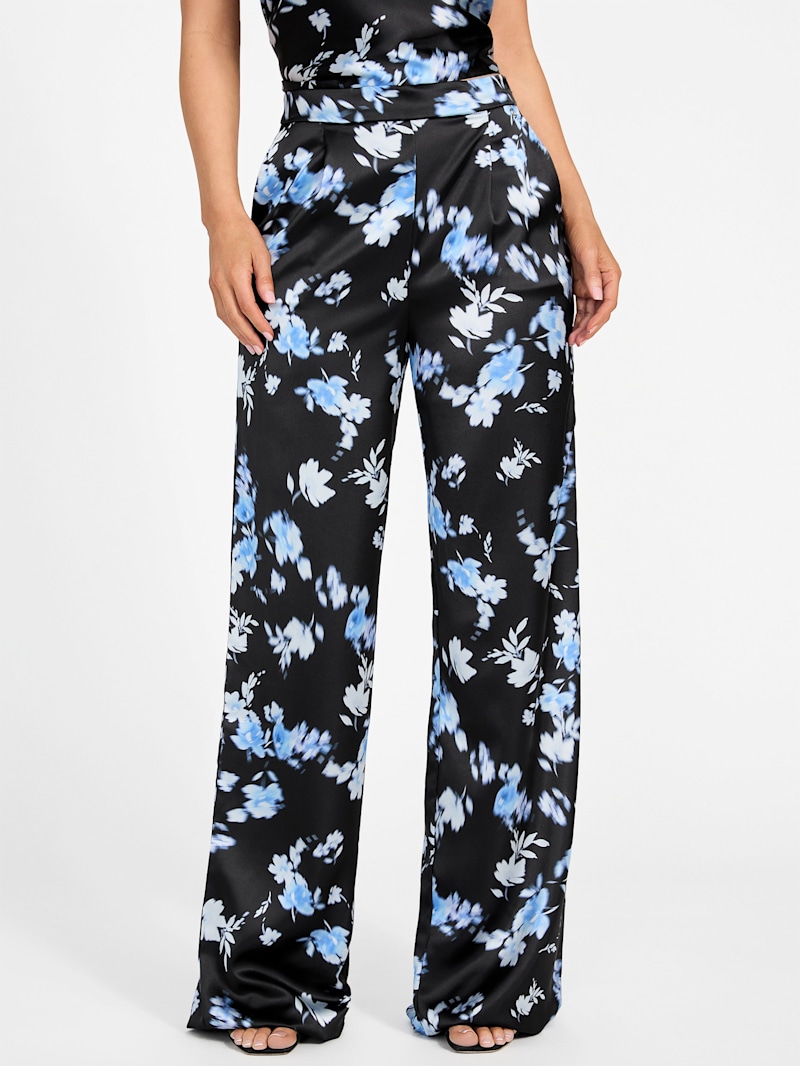 Josette Floral Satin Pants | GUESS