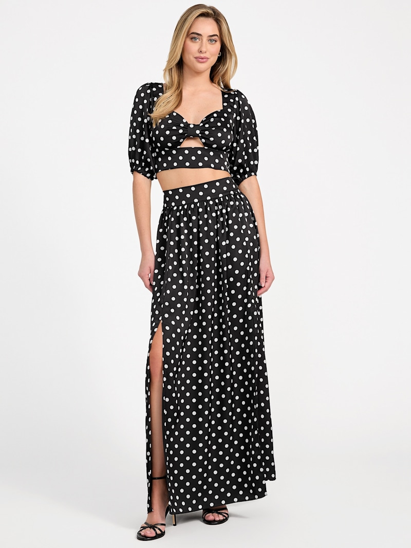 Juliette Maxi Polka Dot Skirt | GUESS Canada