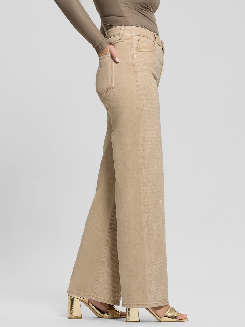 Wide-Leg Rhinestone Jeans | GUESS