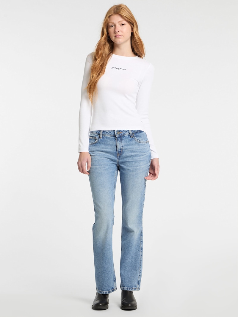 デニム・ジーパン Awesome Sand Semi Bootcut Denim Pants (7color) WAX JEAN Women's High Waisted Slim Bootcut Jeans, Light