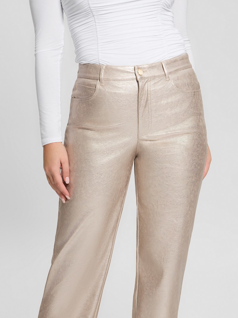 パンツ NUDE Eco leather pants Beige Nude Eco Leather Pants In Beige | ModeSens