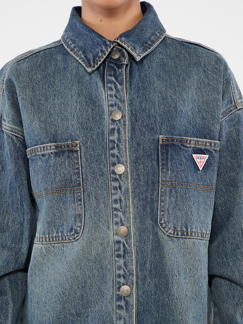 GUESS Originals Carpenter Oversized Denim Shirt | GUESS