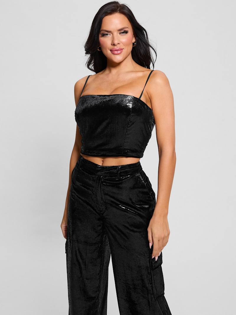 Jolie Velvet Crop Cami | GUESS
