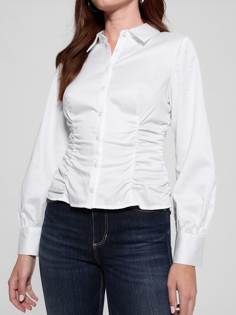 Eco Nicole Poplin Top | GUESS Canada