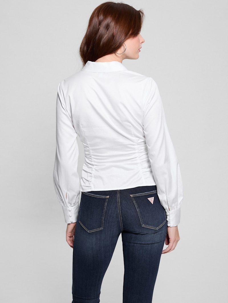 Eco Nicole Poplin Top | GUESS