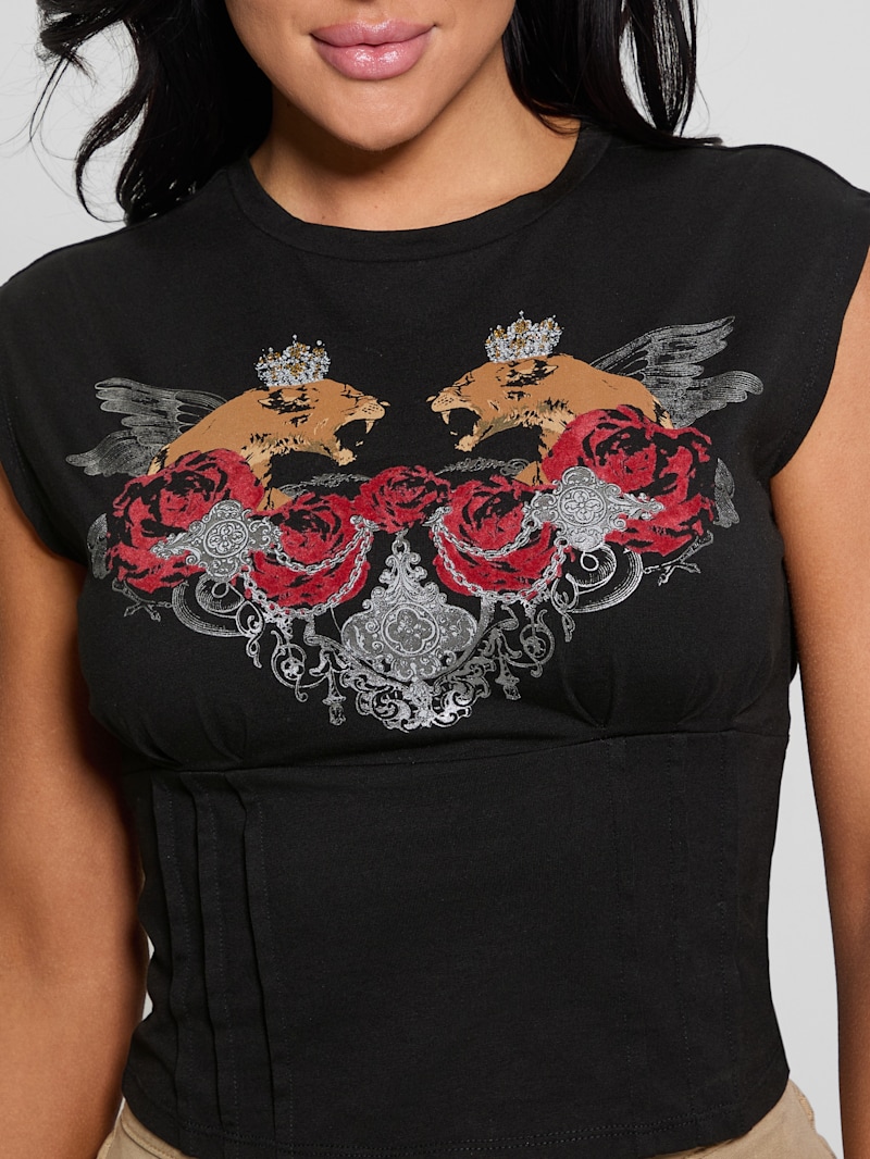 売れ筋商品|||ウィ ウォー ワット カットソー トップス レディース Women's Strapless Corset Black multi Eco Vittoria Bustier | Marciano