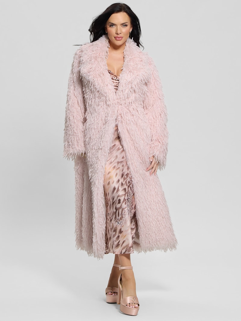 新品　FAUX FUR COAT AZALEA WANG FAUX FUR PANEL HOODED TRENCH – AKIRA
