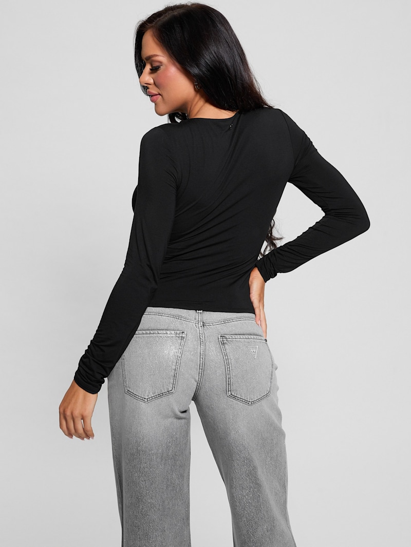 Eco Noelle Shirred Top | GUESS Canada