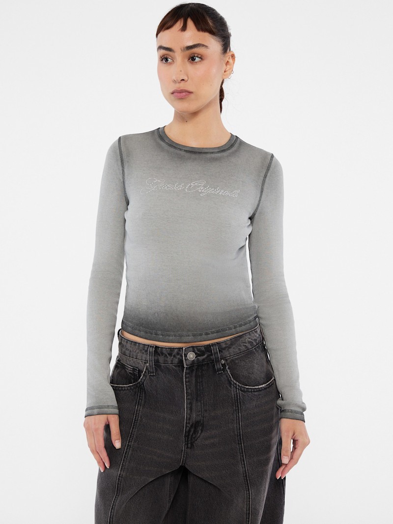 GUESS Originals Eco Rhinestone Long-Sleeve Top | GUESS