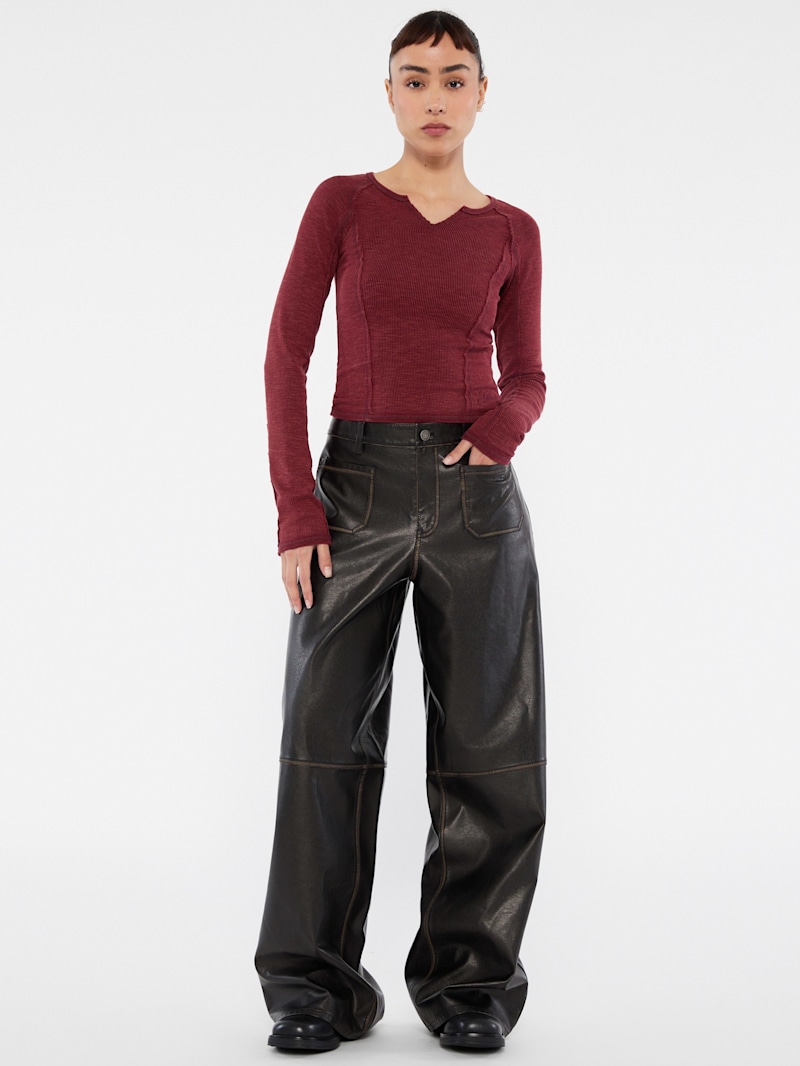 GUESS Originals Notched Long-Sleeve Top | GUESS
