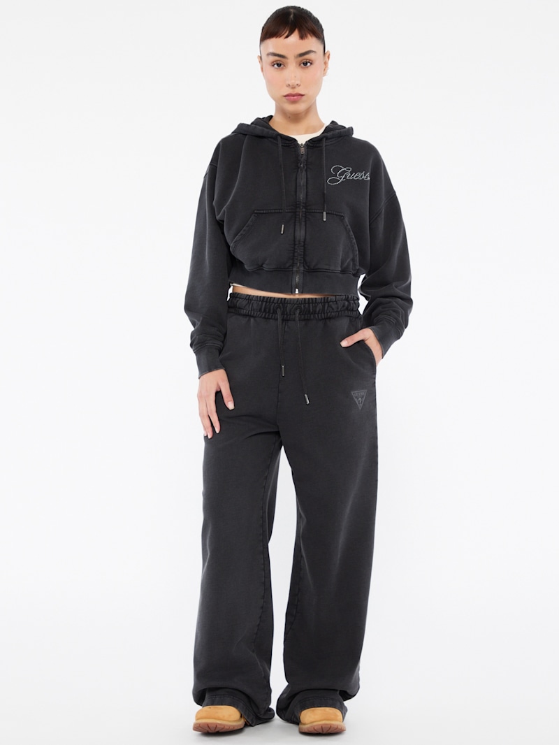 GUESS Originals Eco Rhinestone Crop Hoodie | GUESS
