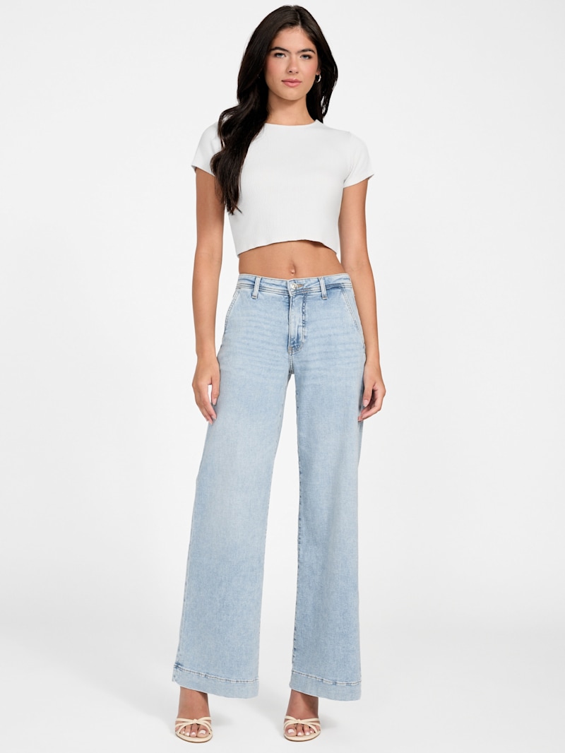 さらに100円引き◆ ◆Wide leg fit denim Eco Zoya Wide-Leg Jeans | GUESS