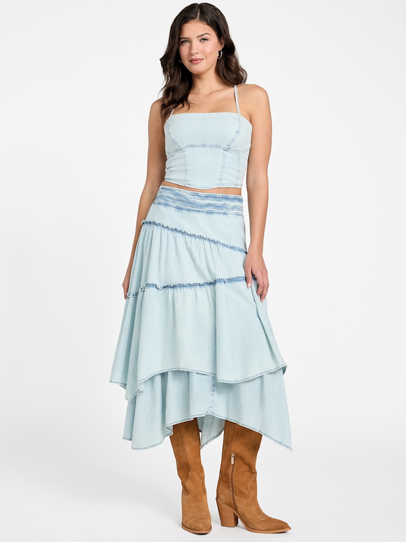 Eco Tanya Denim Maxi Skirt | GUESS Canada