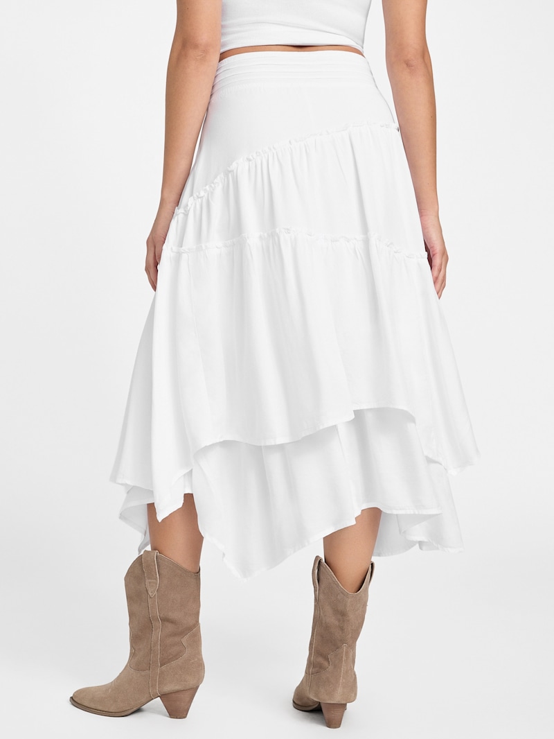 ワンピース GENNY Women Long Skirts 78AAO4M8NS681003 White gathered cotton poplin maxi skirt - White | Monki WW