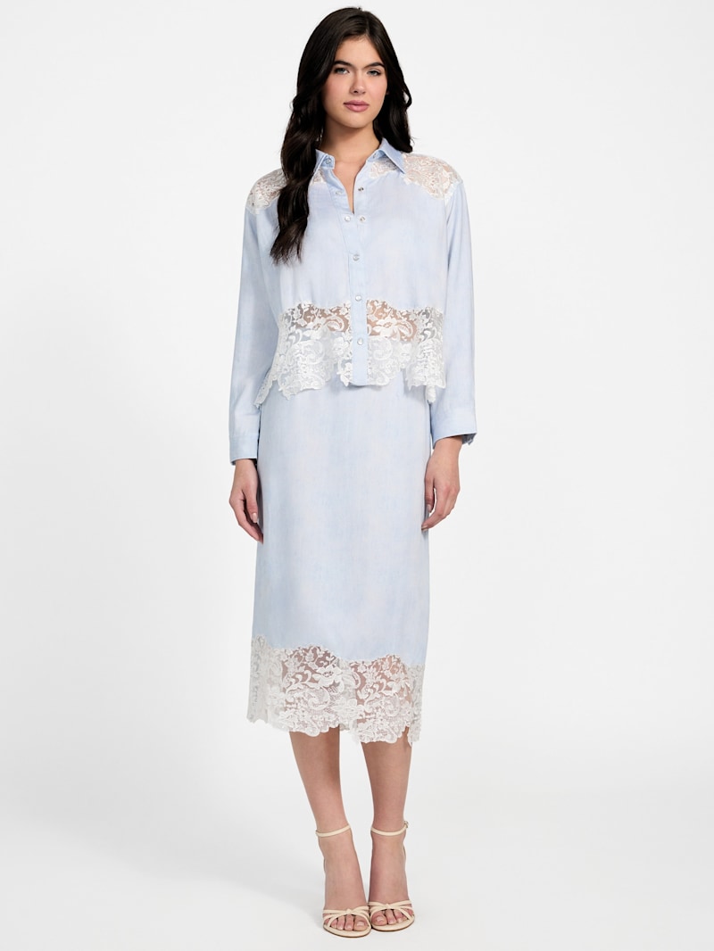 Lana Midi Lace Skirt | GUESS Canada