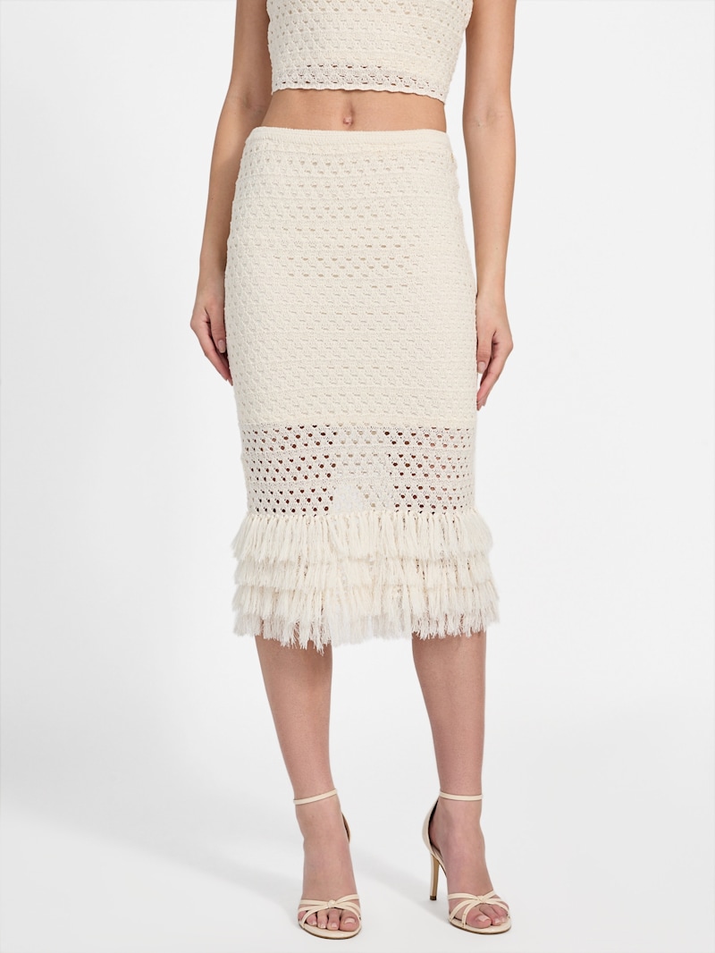 Eco Luca Fringe Hem Skirt | GUESS