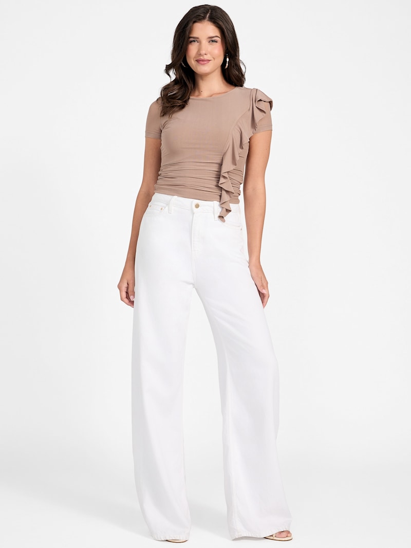 ひな！ Eco Verdiana Ruffle Top | GUESS
