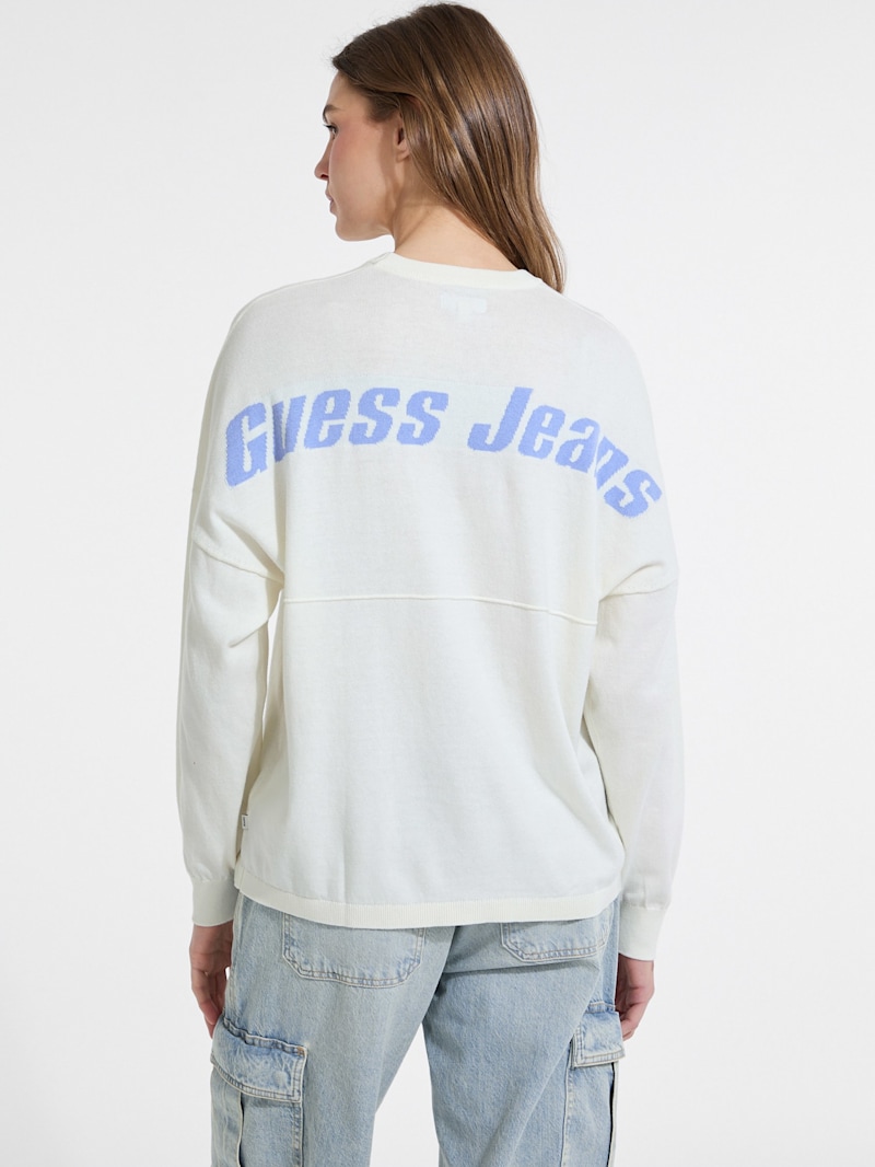 トップス theredthread S big symbol knit white THEREDTHREAD / ザレッドスレッド】S big symbol knit