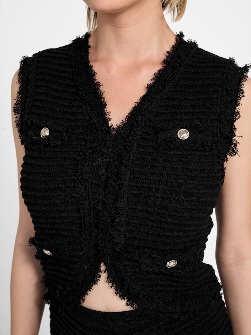 Eco Malina Bouclé Ottoman Vest | GUESS