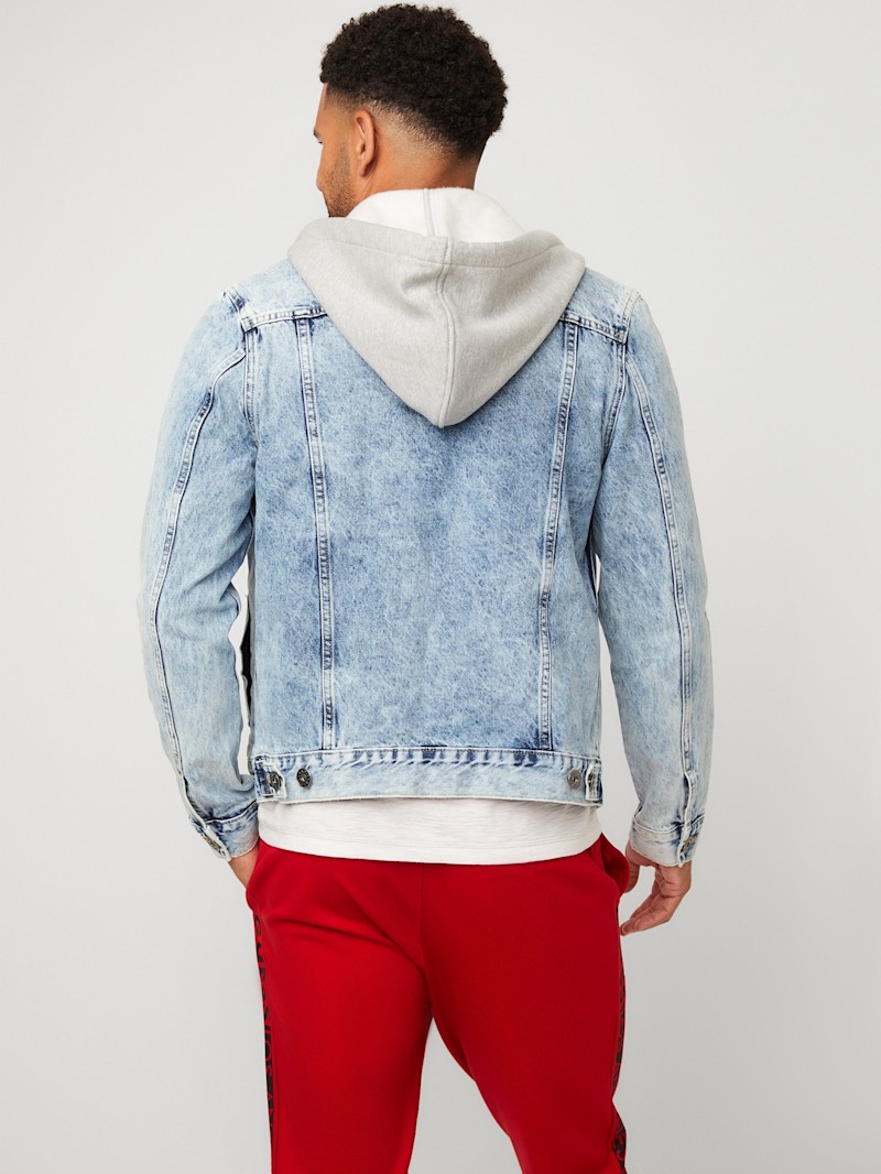 Harold Hooded Denim Jacket | GUESS Factory